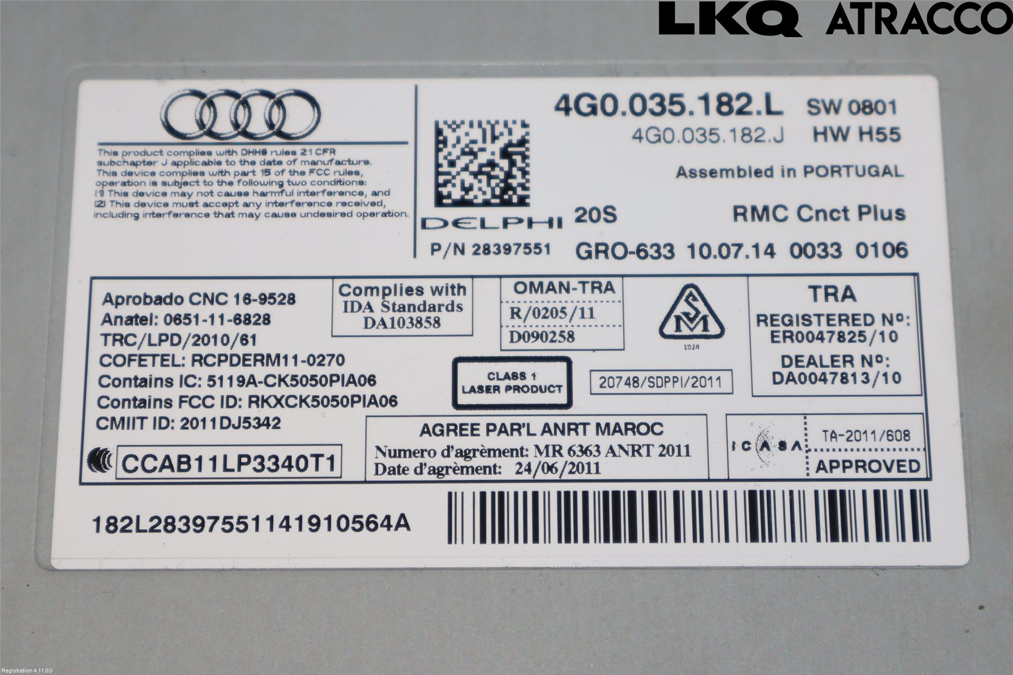 Audi A6 ALLROAD 12-18 Stereo Radio Med Cd