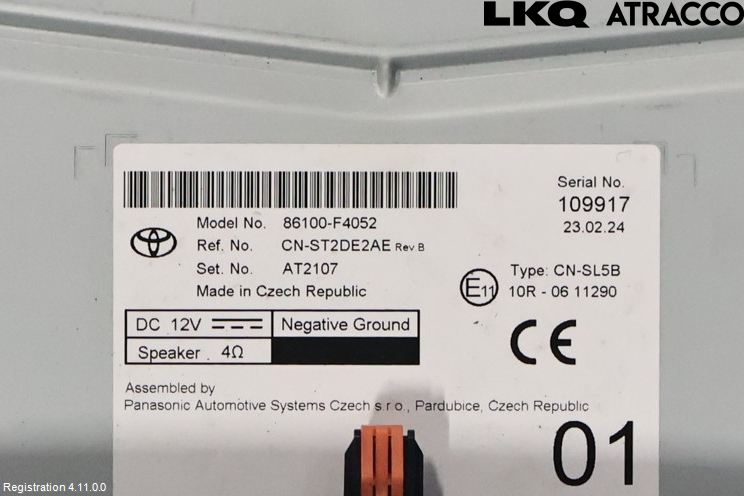 Toyota C-HR 24- Stereo Radio Med Cd