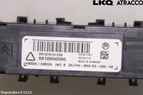 Citroen C4 GRAND SPACETOURER 19-22 Styreenhet Tilhengerfeste