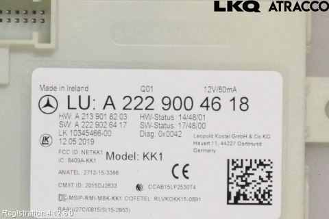 Mercedes-Benz MB E-KLASS (W213) 16-23 Styrenhet Nyckellös System