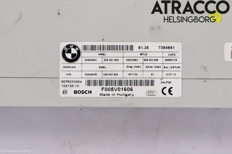 BMW 5 F10/F11/F18 09-17 Styreenhet Øvrig