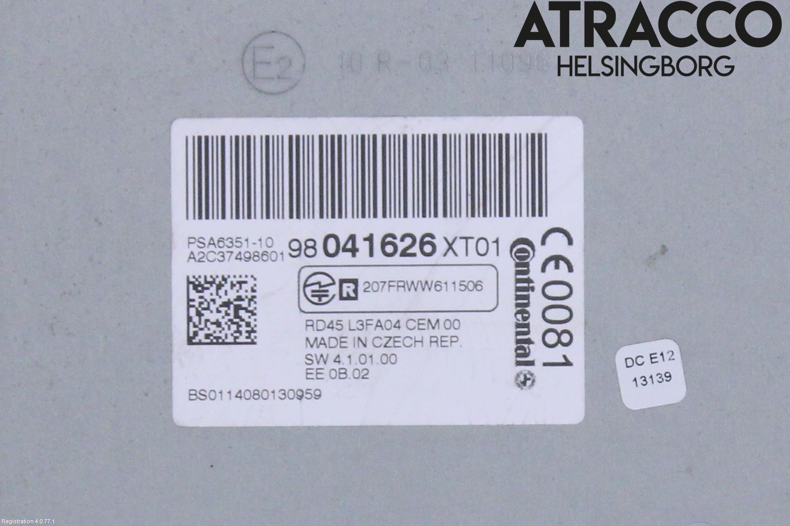Citroen C3 10-17 Stereo Radio Med Cd