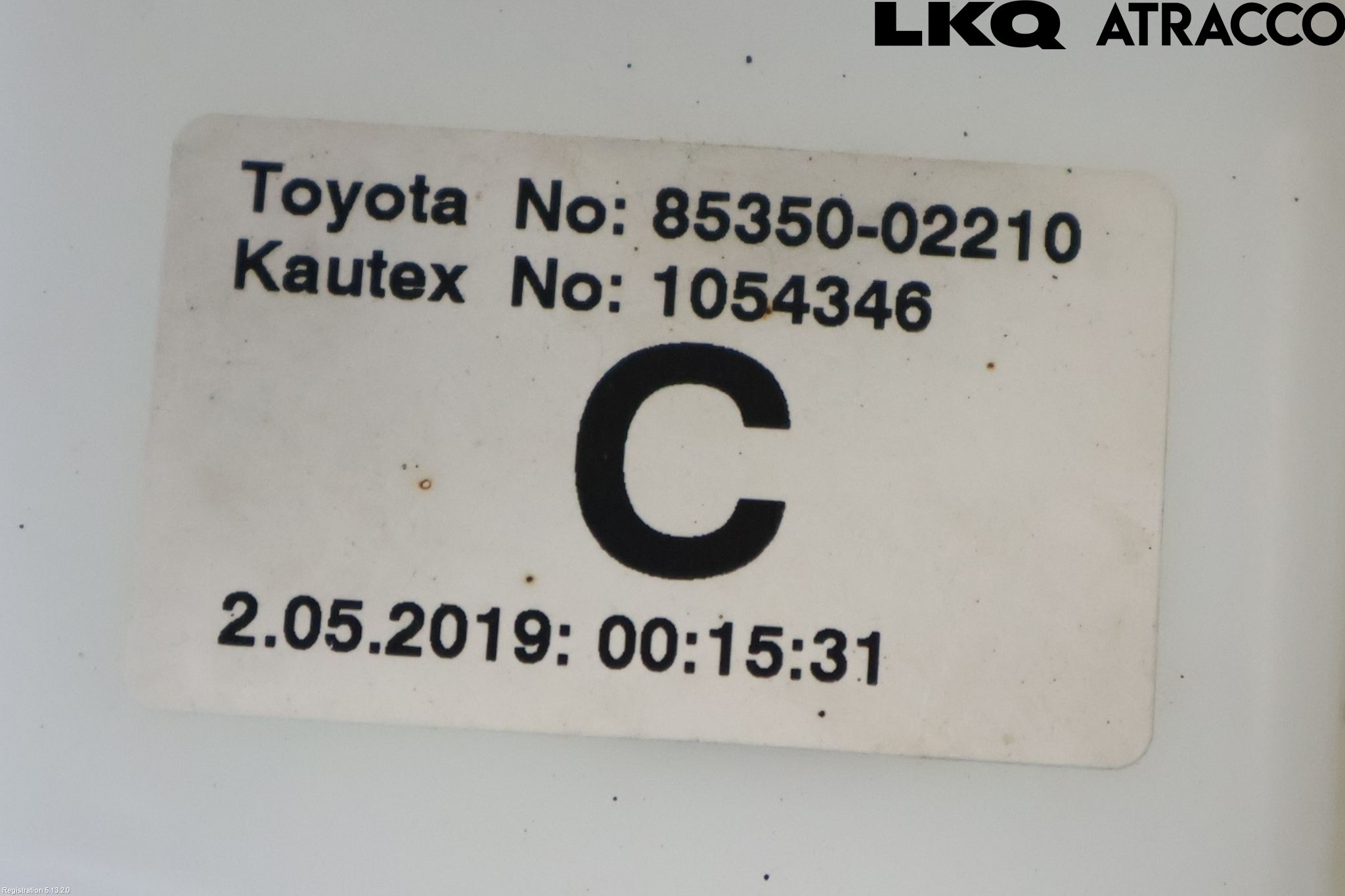 Toyota COROLLA 19- Spylerbeholder Frontrute-Lykte