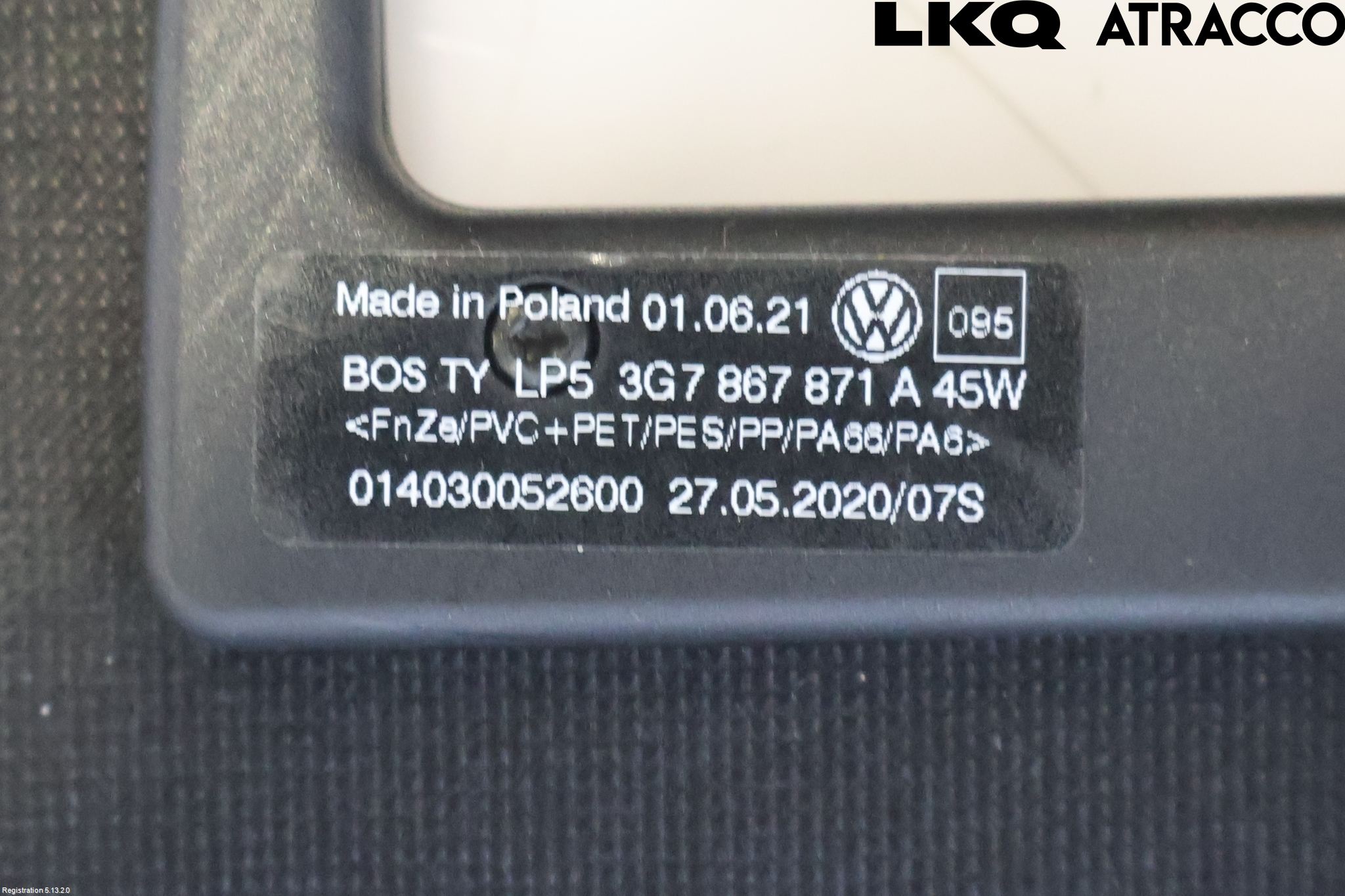 Volkswagen VW ARTEON 17- Innr Innsyn Beskytelse Stv