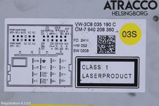 Volkswagen VW PASSAT 11-14 Stereo Radio Med Cd
