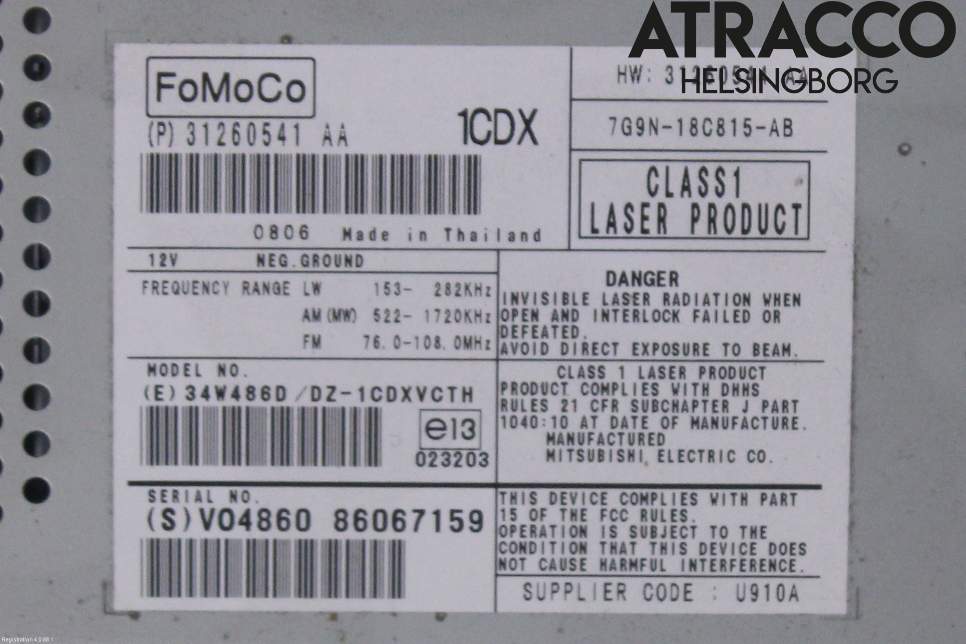 Volvo V70 08-13 Stereo Radio Med Cd
