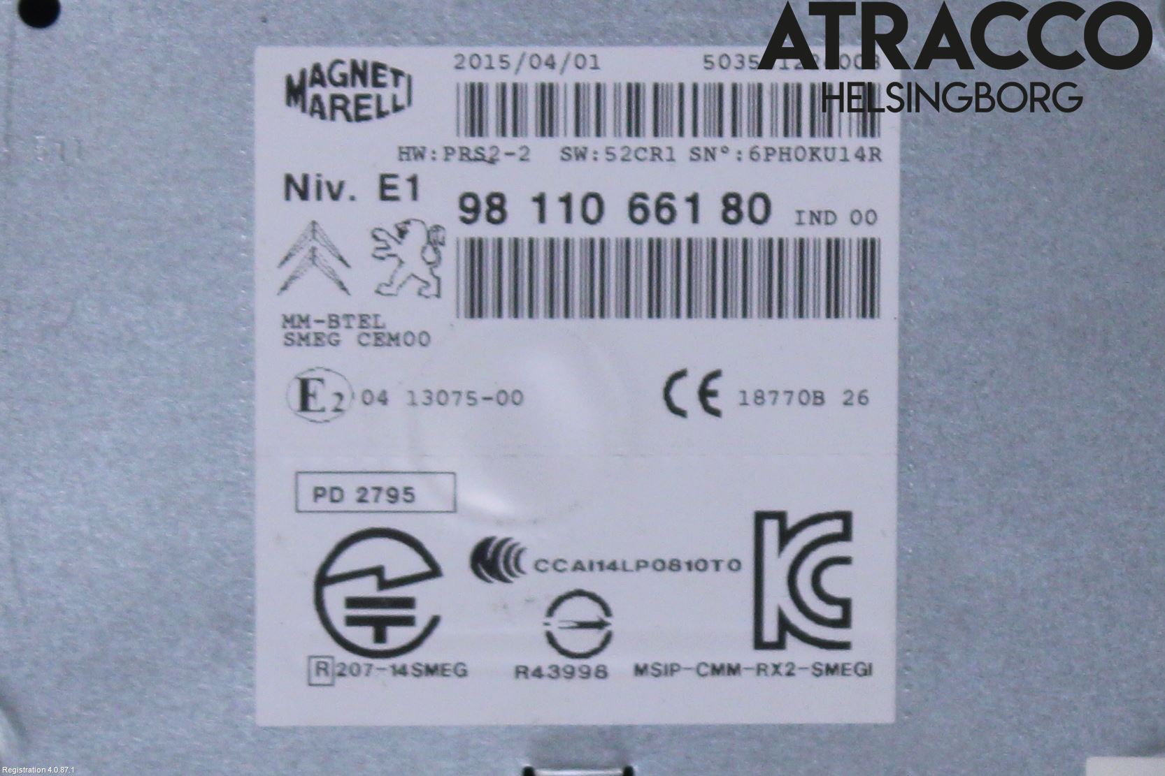 Peugeot 208 12-15 Stereo Radio