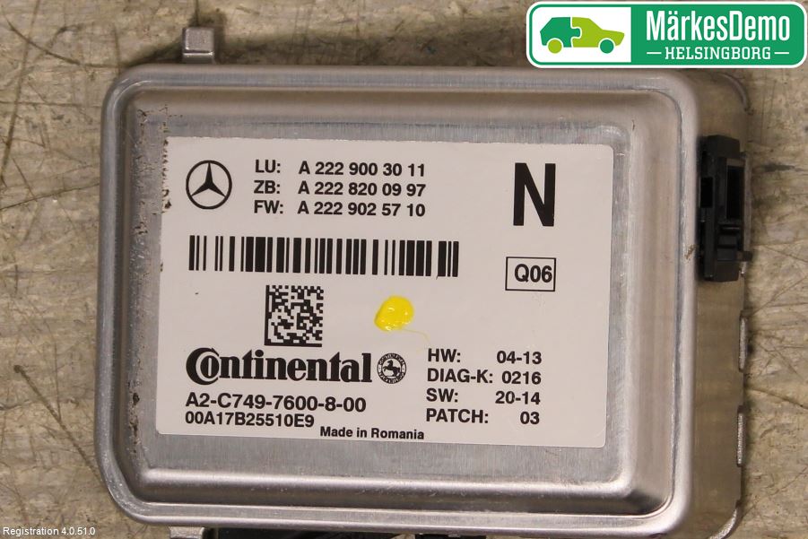 Mercedes-Benz MB GLC-KLASS (X253/C253) 15-22 Sensor Kollisjonsbeskyttelse