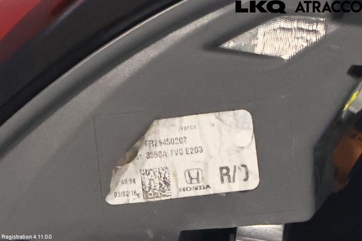 Honda CIVIC 12-16 Baklykt Høyre