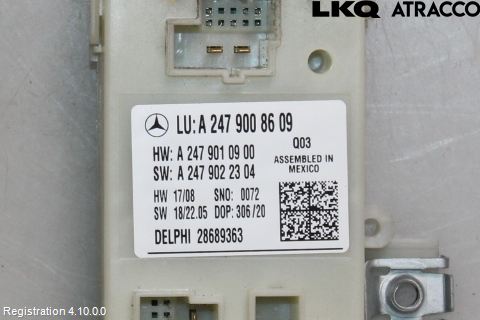 Mercedes-Benz MB B-KLASS (W247) 19- Styreenhet Bakluke