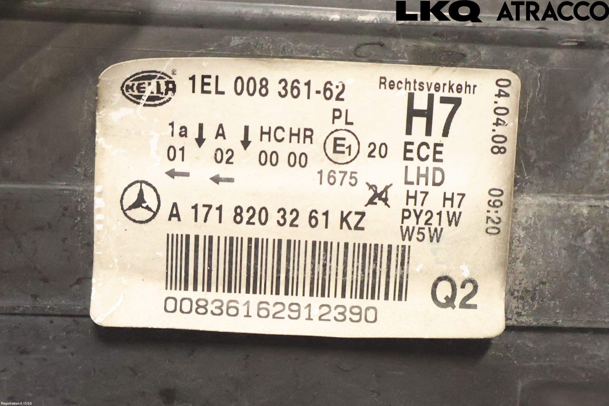 Mercedes-Benz MB SLK 200-350 (R171) 05-11 Frontlykt Høyre