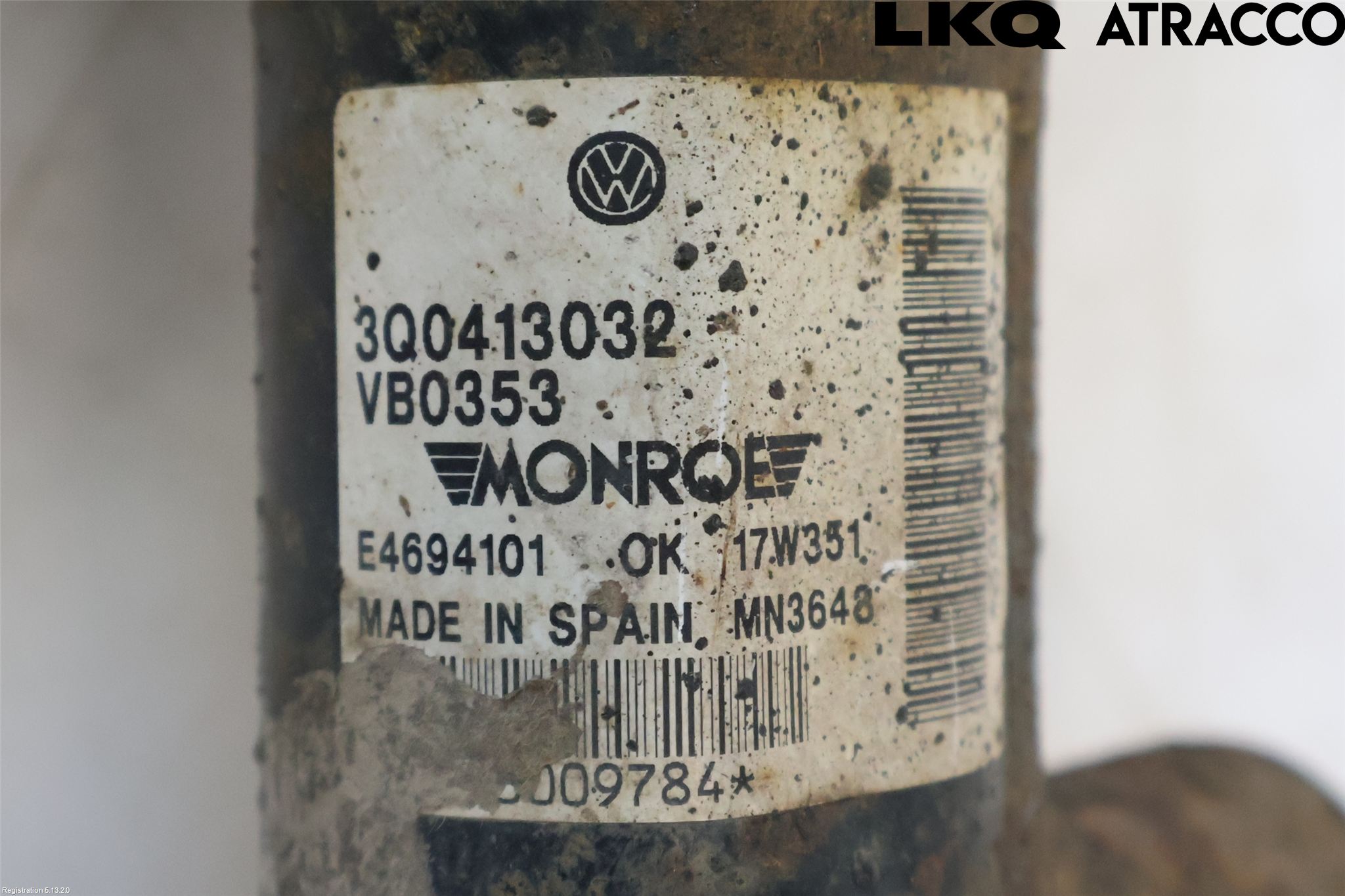 Volkswagen VW PASSAT 15-19 Fjærbein Foran Høyre