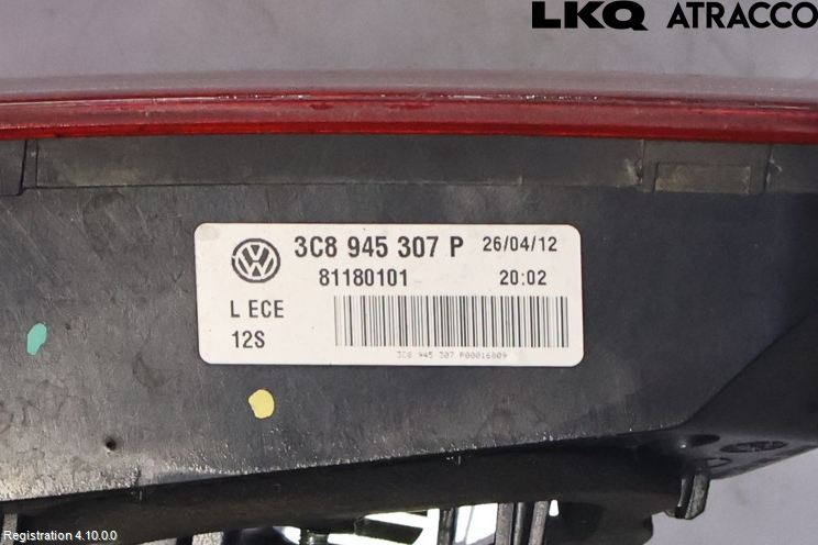 Volkswagen VW PASSAT CC 08-16 Baklykt Venstre  På Luke(Indre