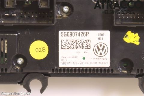 Volkswagen VW GOLF / E-GOLF VII 13-20 Varme Ac Betjening-Display