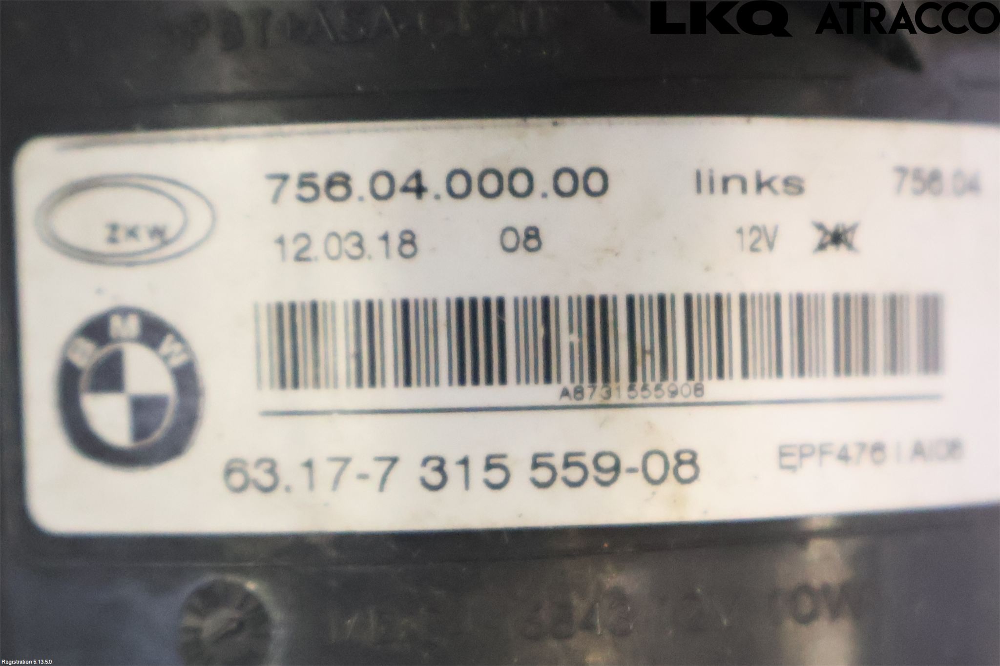 BMW 3 F30/F31/F80 12-19 Frontlykt-Kurve-Tåkelys