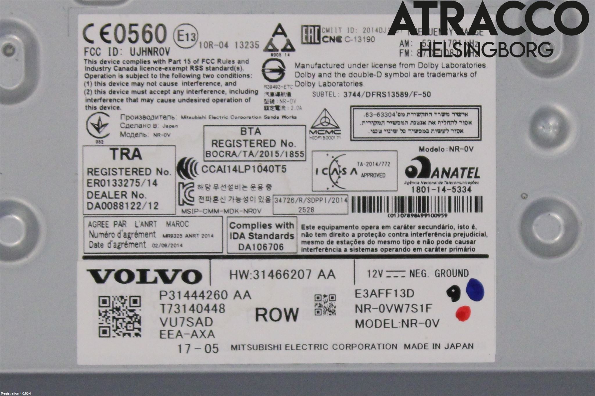 Volvo V90 17->> Stereo Radio