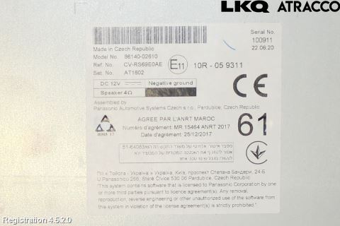 Toyota COROLLA 19- Stereo Radio Med Cd