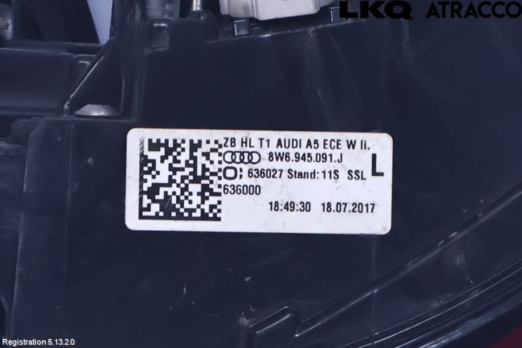 Audi A5 17- Baklykt Venstre