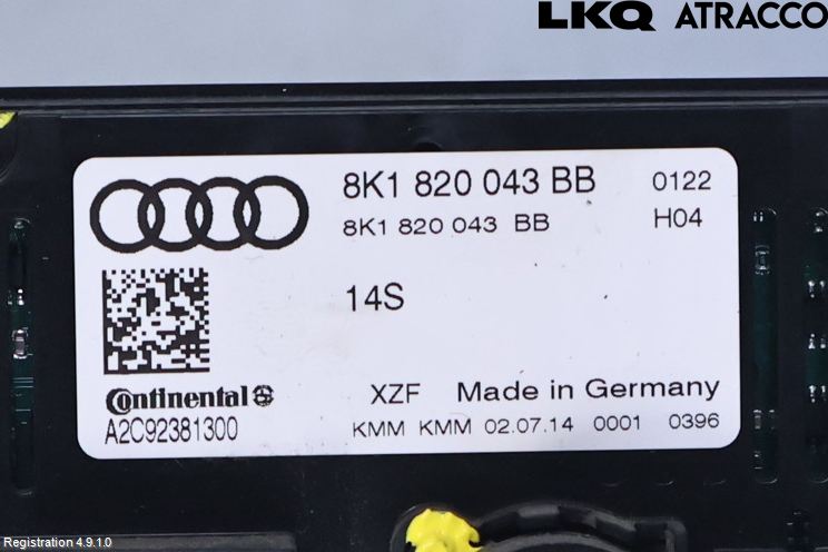 Audi A4 12-15 Varme Ac Betjening-Display