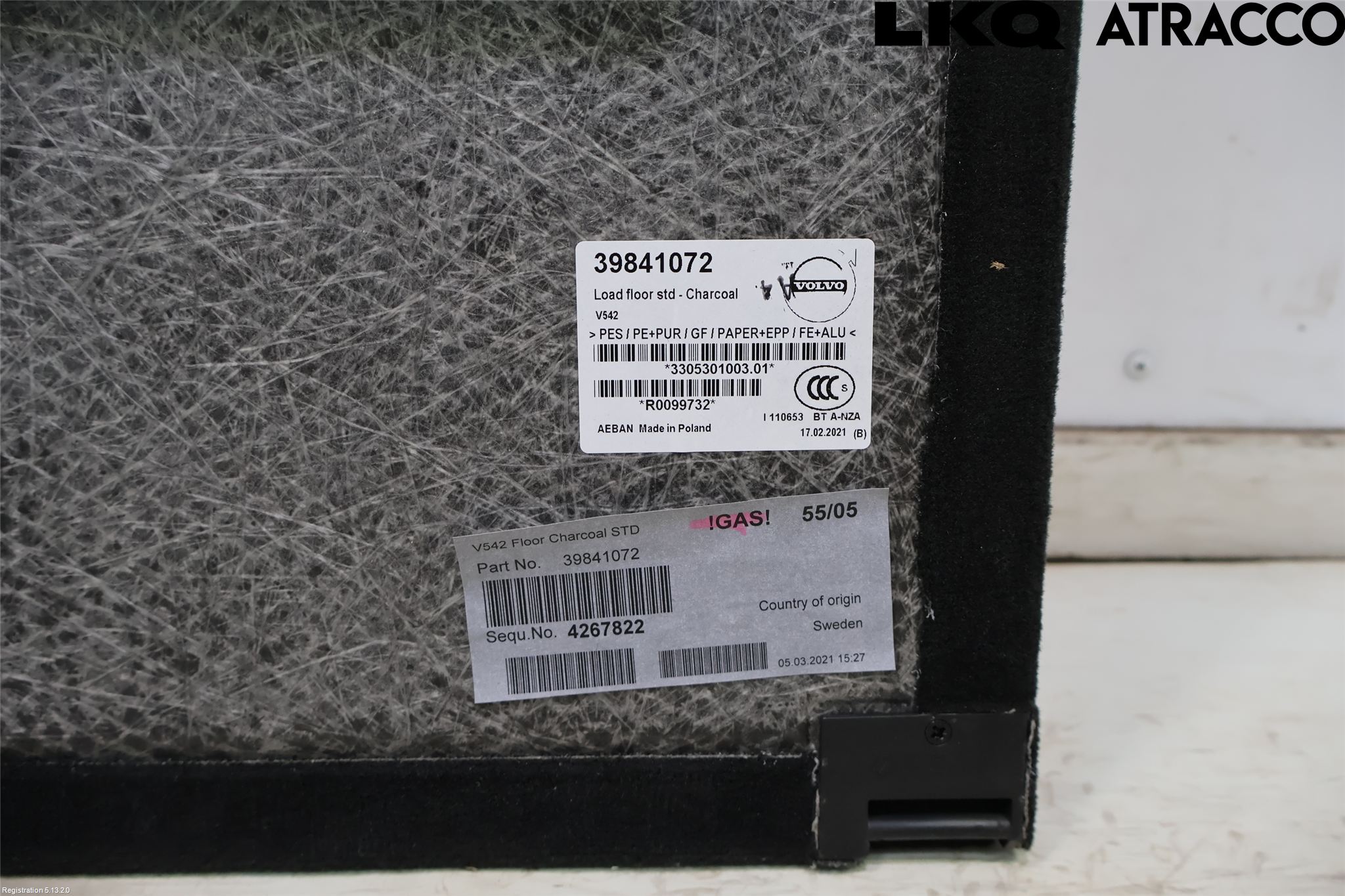 Volvo V90 17->> Innr Bagasjeromkledsel