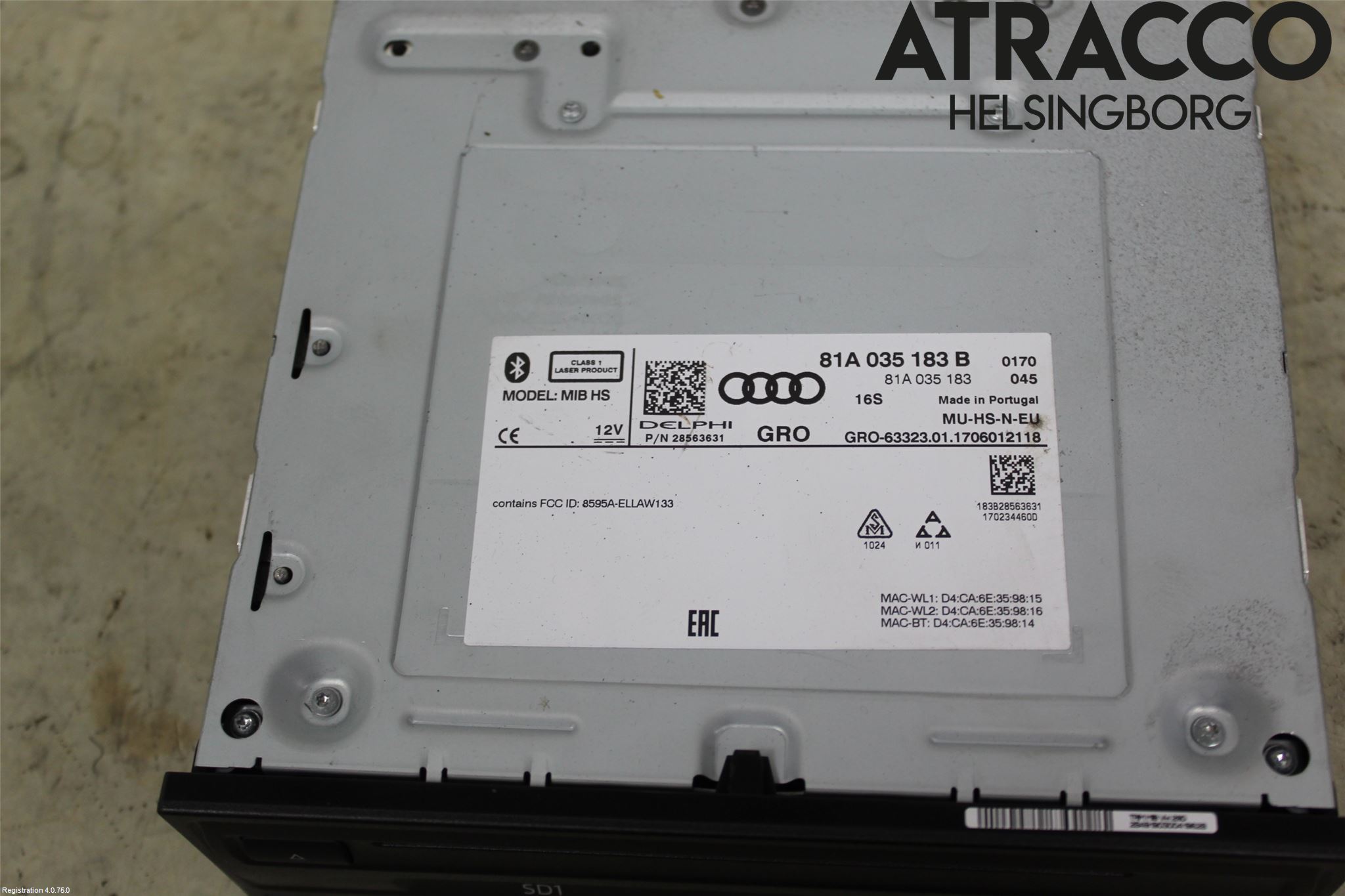 Audi Q2/SQ2 17- Stereo Radio Med Cd