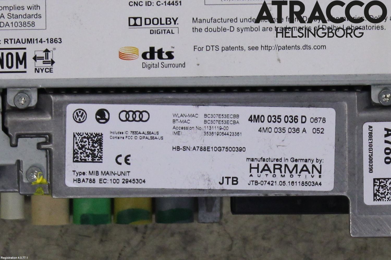 Audi Q7/SQ7 Stereo Radio Med Cd