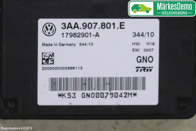 Volkswagen VW PASSAT CC 08-16 Styreenhet Parkbrems