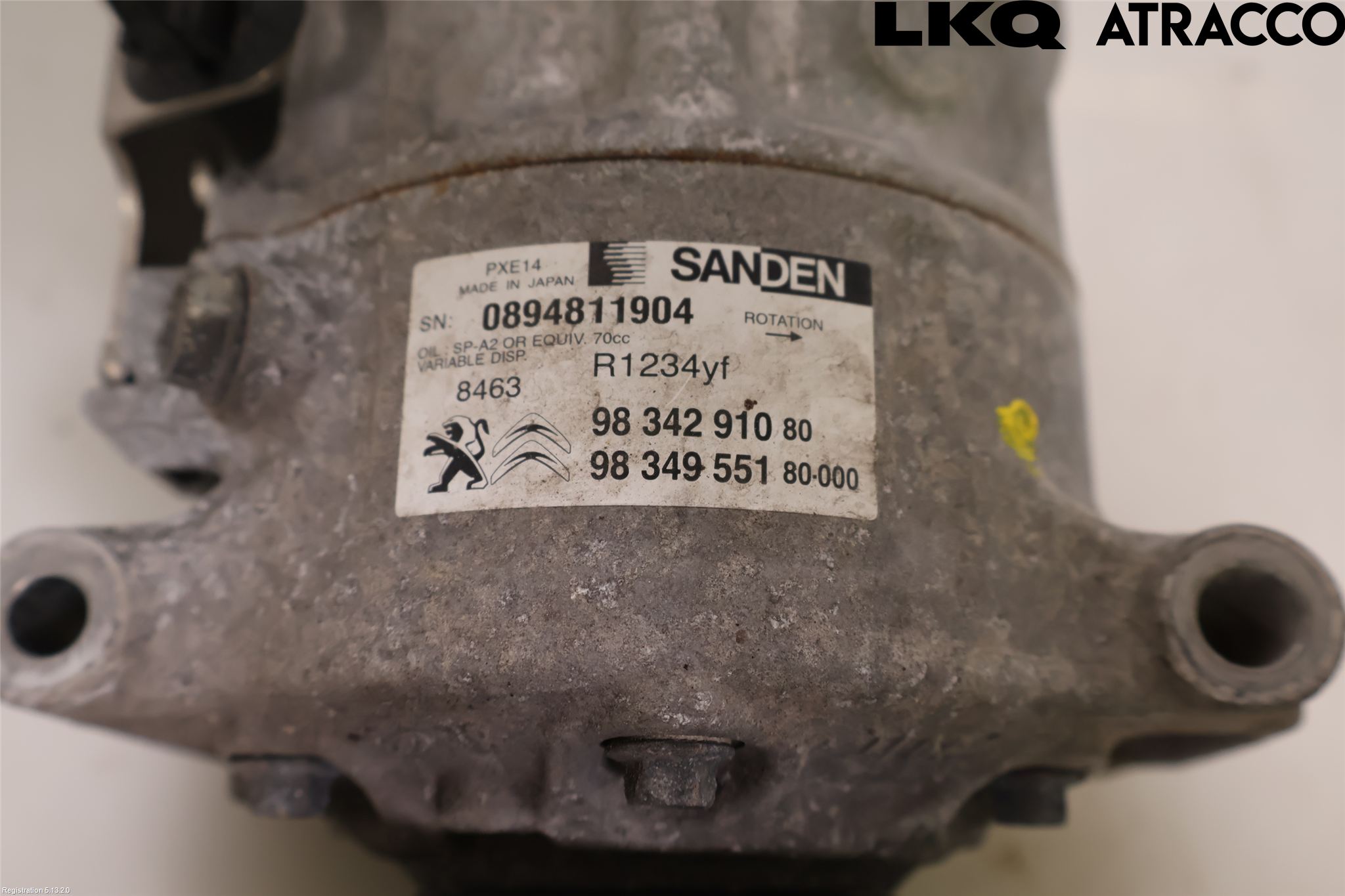 Peugeot 308 14-21 Varme Ac Kompressor