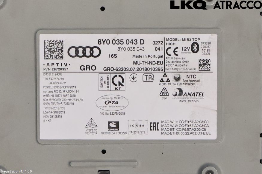 Audi A3/S3 8Y 21- Stereo Radio Med Cd