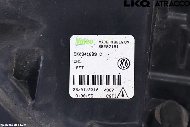 Volkswagen VW GOLF VI 09-13 Frontlykt-Kurve-Tåkelys