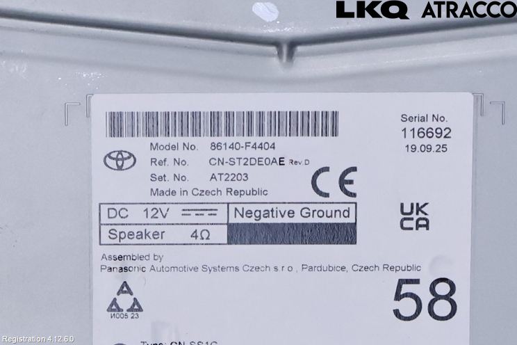 Toyota C-HR 24- Stereo Radio Med Cd