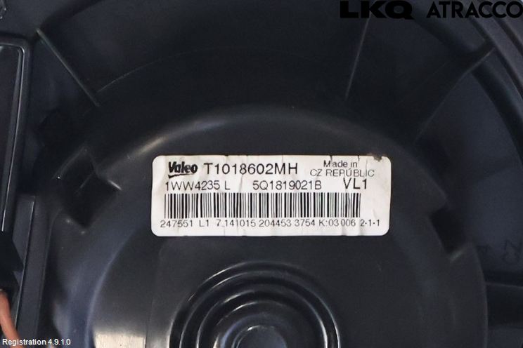 Volkswagen VW GOLF / E-GOLF VII 13-20 Varmeapparat Viftemotor