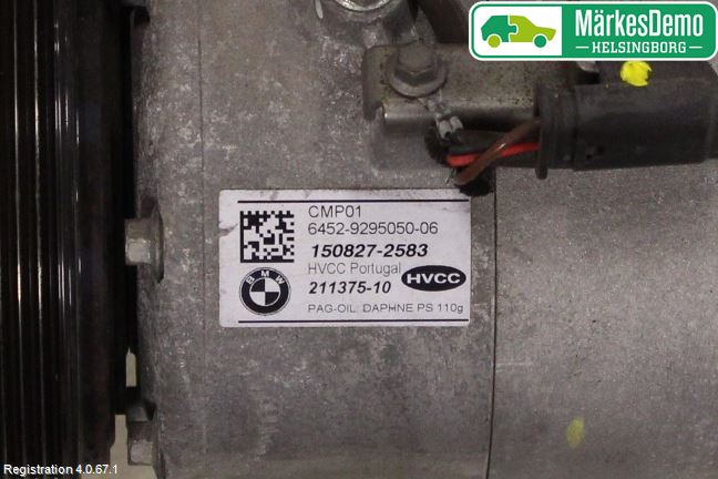BMW 2 F45 Active Tourer 14-21 Varme Ac Kompressor