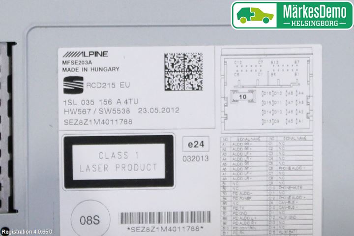 Seat Mii / Mii electric Stereo Radio Med Cd