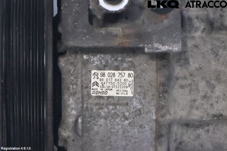 Citroen BERLINGO 08-18 Varme Ac Kompressor