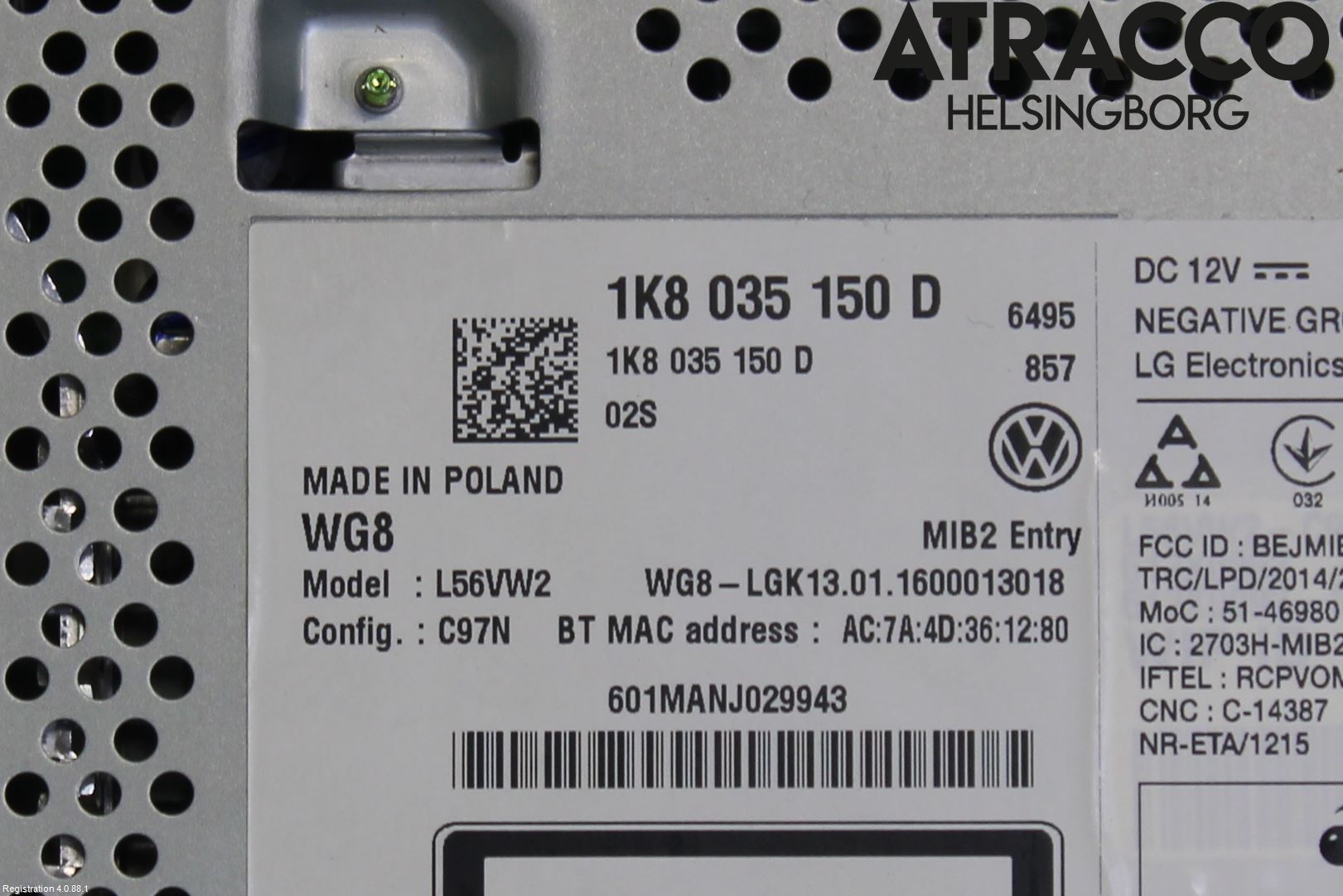Volkswagen VW TRANSP/CARAVELLE (T6) 16-22 Stereo Radio Med Cd