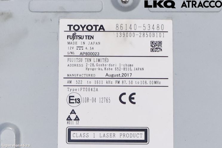 Lexus IS 250/350 14-20 Stereo Radio Med Cd
