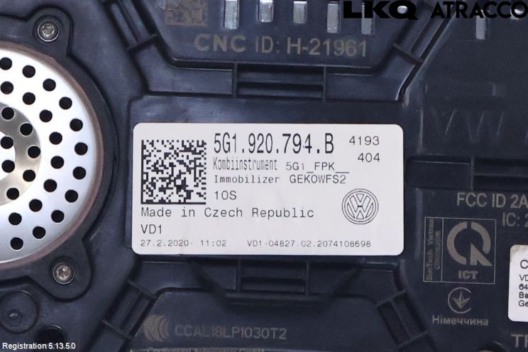 Volkswagen VW GOLF / E-GOLF VII 13-20 Instr Kombinert