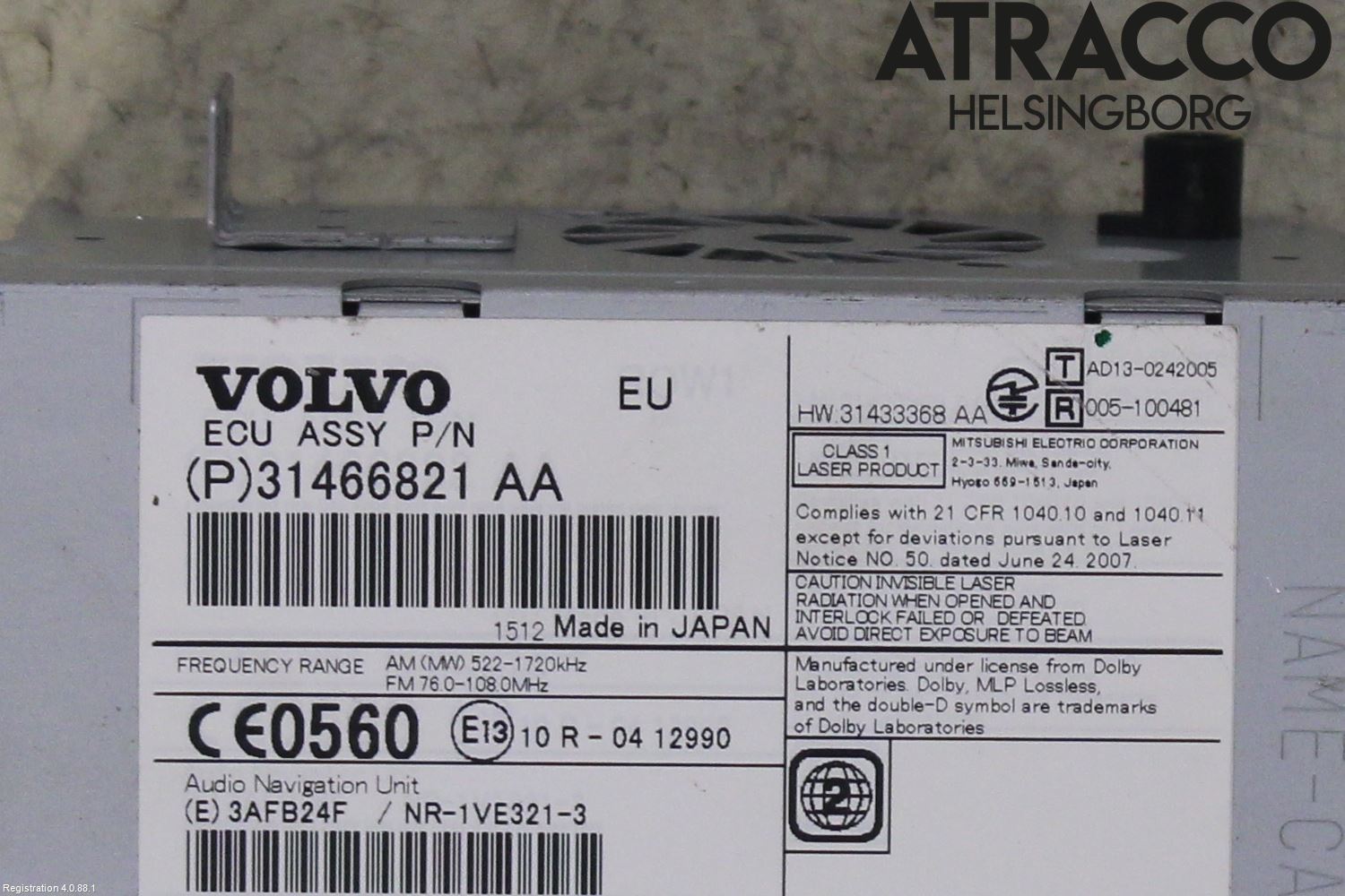 Volvo XC70 14-16 Stereo Radio Med Cd