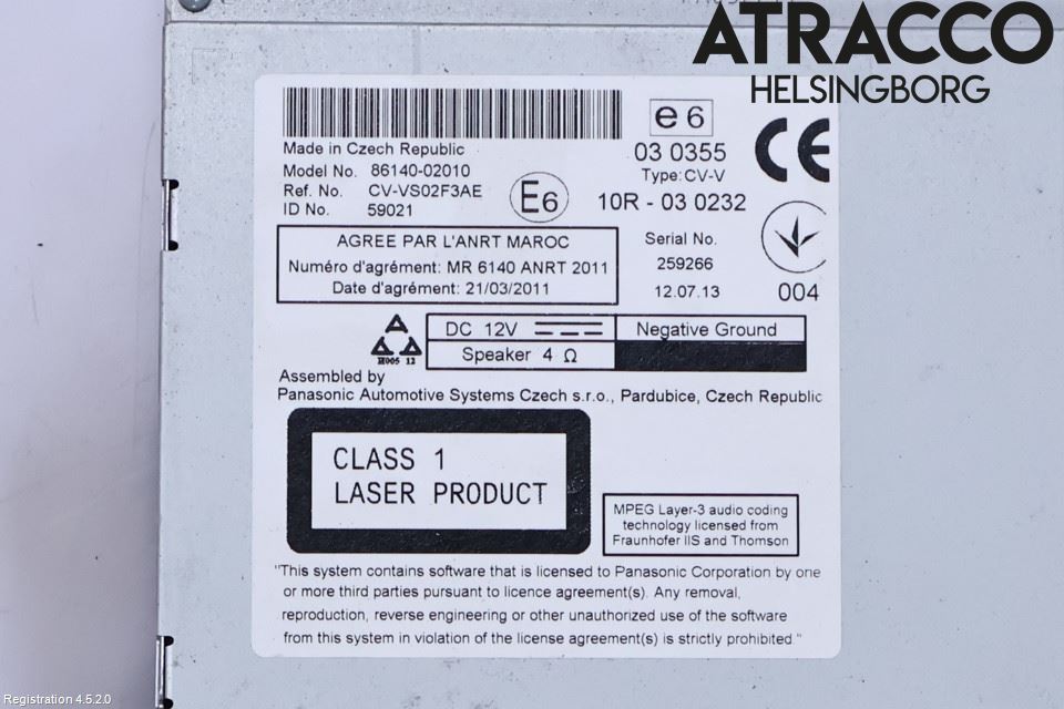 Toyota AURIS 13-19 Stereo Radio Med Cd