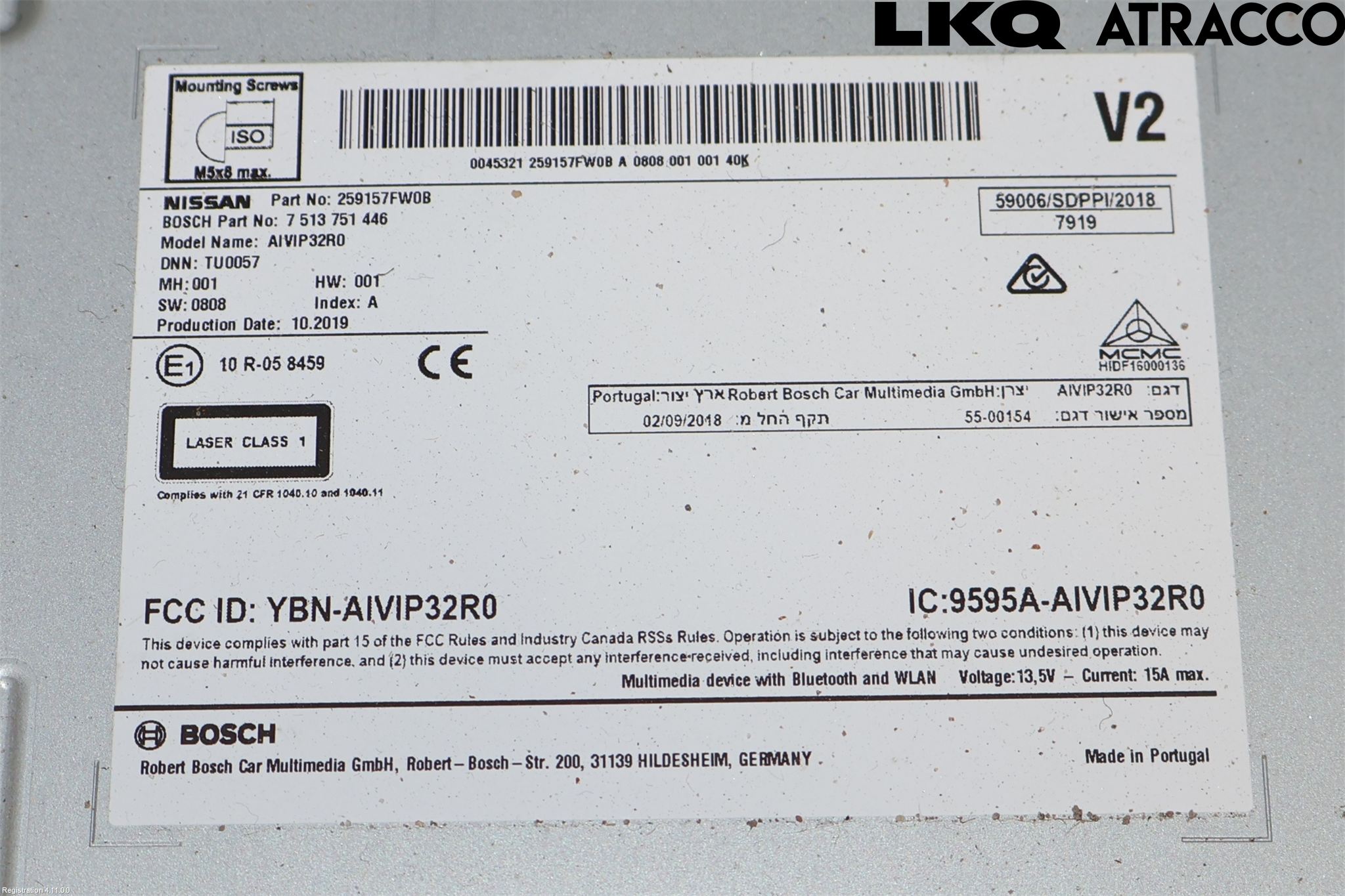Nissan QASHQAI 17-21 Stereo Radio Med Cd