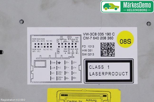 Volkswagen VW PASSAT 11-14 Stereo Radio Med Cd