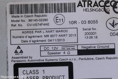 Toyota AURIS 13-19 Stereo Radio Med Cd