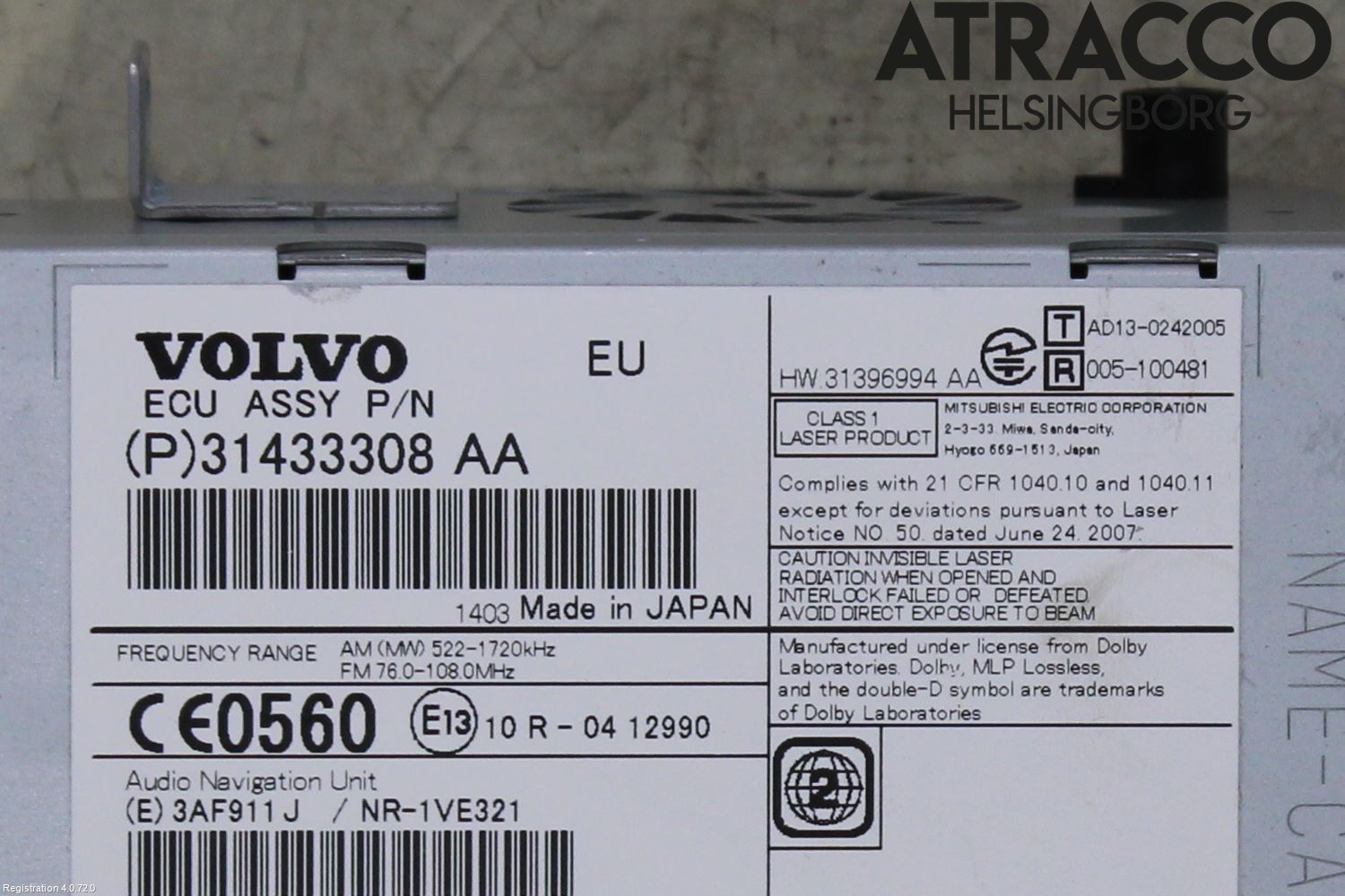 Volvo V60 14-18 Stereo Radio Med Cd