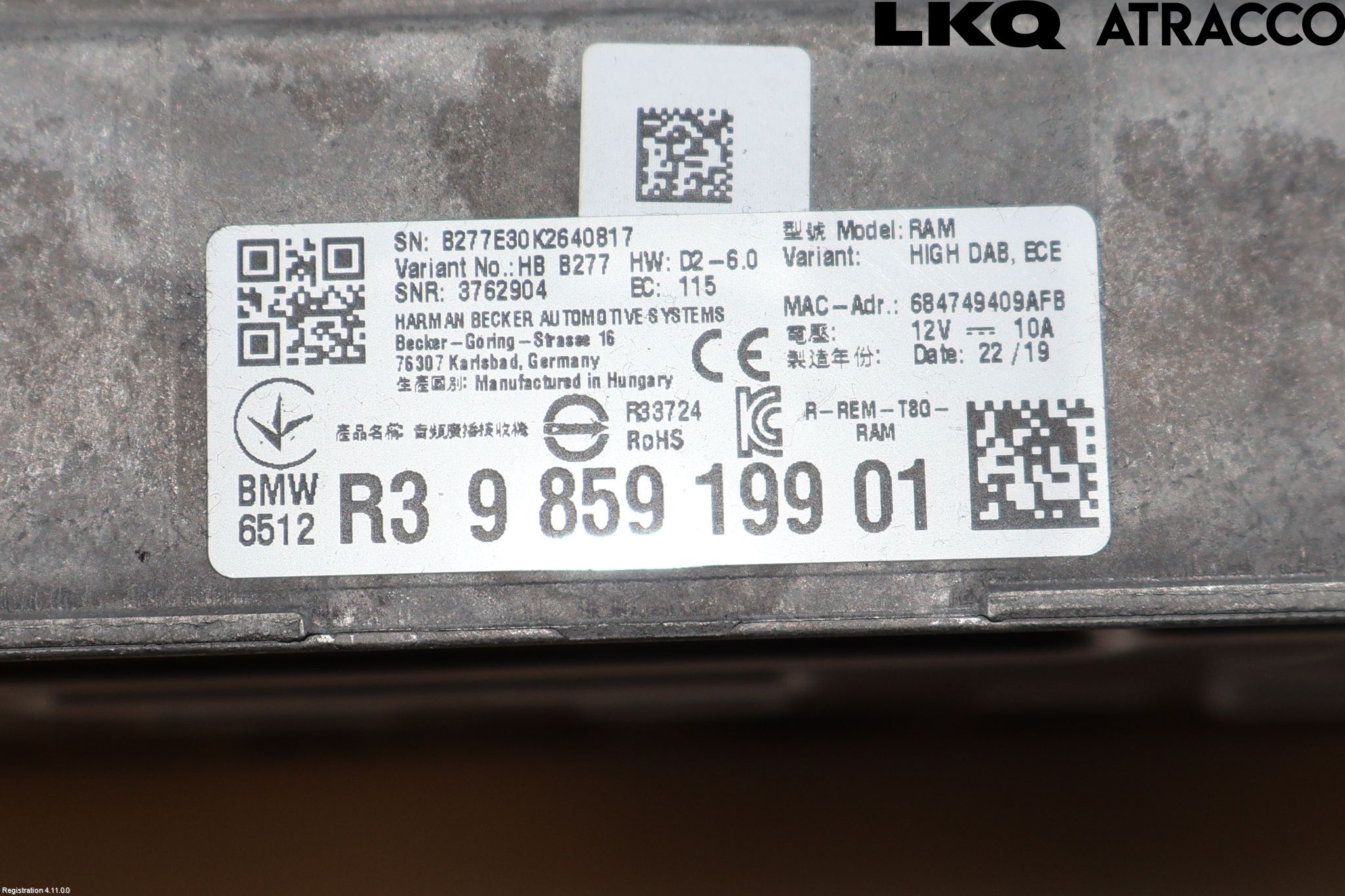 BMW 3 G20/G21/G80/G81 19- Stereo Forsterker