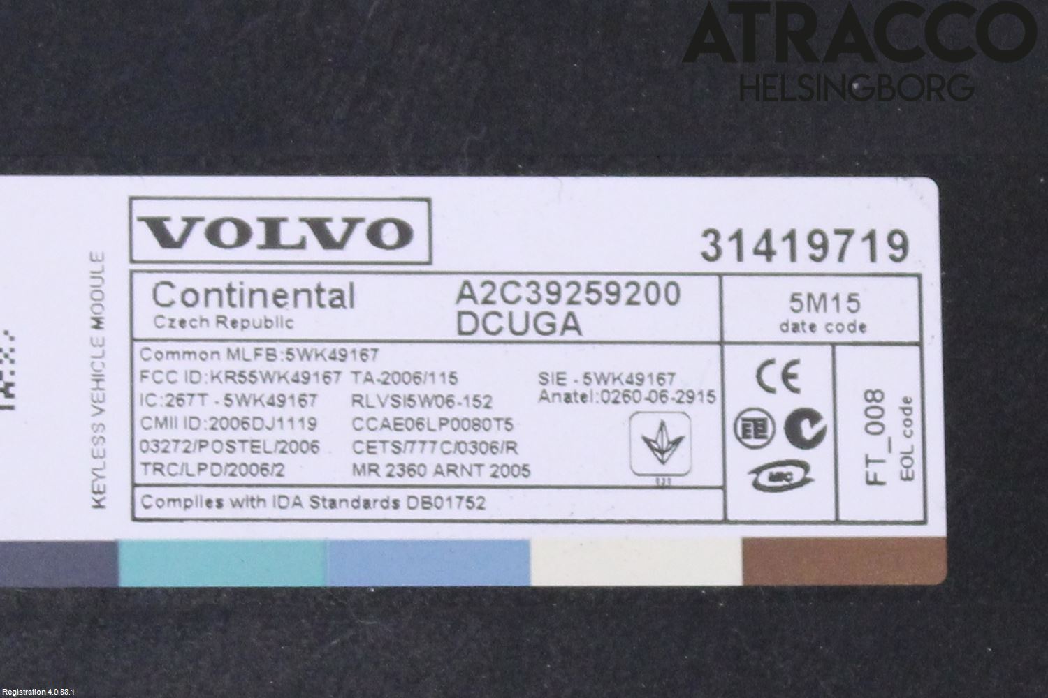 Volvo XC70 14-16 Styrenhet Nyckellös System