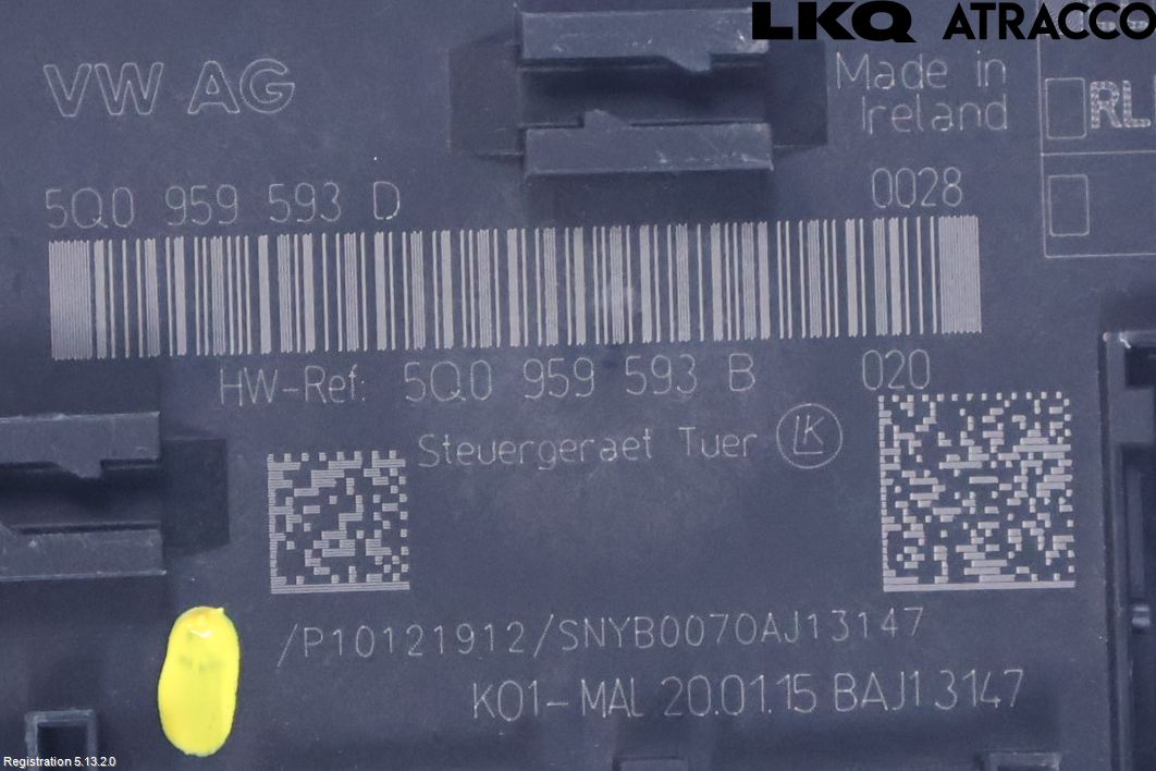Volkswagen VW GOLF / E-GOLF VII 13-20 Styreenhet Dør