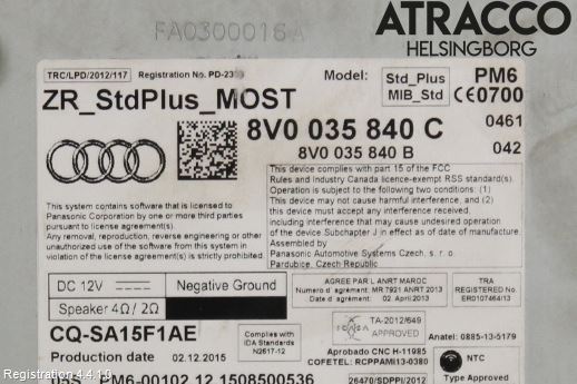 Audi A3/S3 8V 13-20 Stereo Radio Med Cd