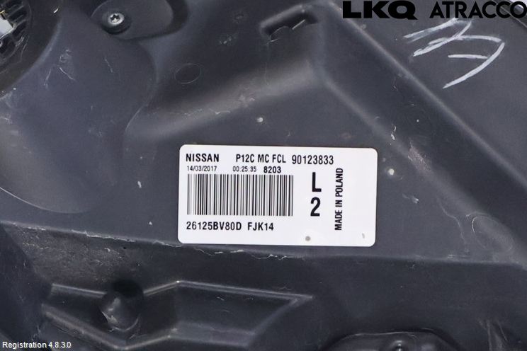 Nissan JUKE 14-19 Parklykt Foran Venstre