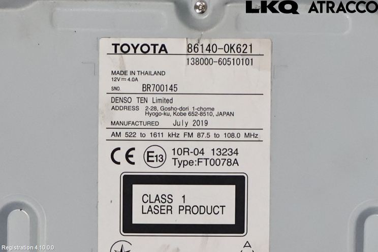 Toyota HILUX 16- Stereo Radio Med Cd